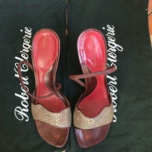 COPY - Robert Clergerie gold mesh brwn leather sandal35.5